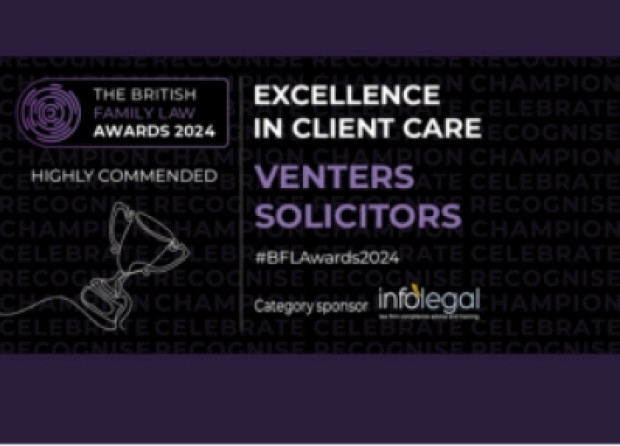 Venters Solicitors Highly Commended for Excellence in Client Care